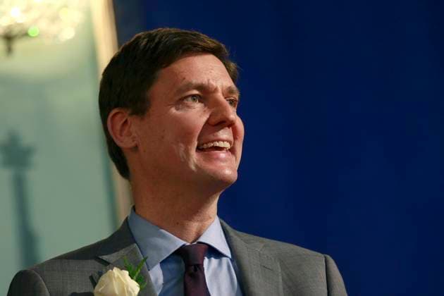 November 18, 2024, Victoria, Bc, CAN: Premier David Eby looks on after taking the oath of office during a swearing-in ceremony at Government House in Victoria, B.C., on Monday, November 18, 2024. Victoria CAN  - ZUMAc35_ 20241118_zaf_c35_101 Copyright: xChadxHipolitox