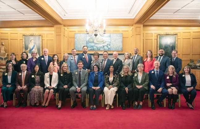 November 18, 2024, Victoria, Bc, CAN: Premier David Eby and his cabinet following a swearing-in ceremony at Government House in Victoria, B.C., on Monday, November 18, 2024. Victoria CAN  - ZUMAc35_ 20241118_zaf_c35_114 Copyright: xChadxHipolitox