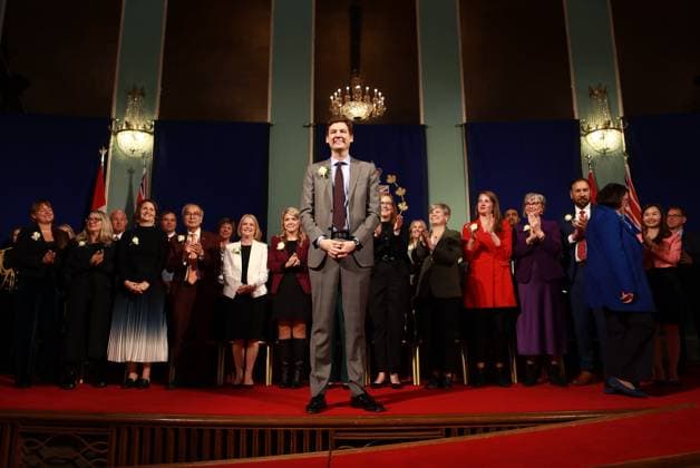 November 18, 2024, Victoria, Bc, CAN: Premier David Eby and his cabinet following the swearing-in ceremony at Government House in Victoria, B.C., on Monday, November 18, 2024. Victoria CAN  - ZUMAc35_ 20241118_zaf_c35_116 Copyright: xChadxHipolitox