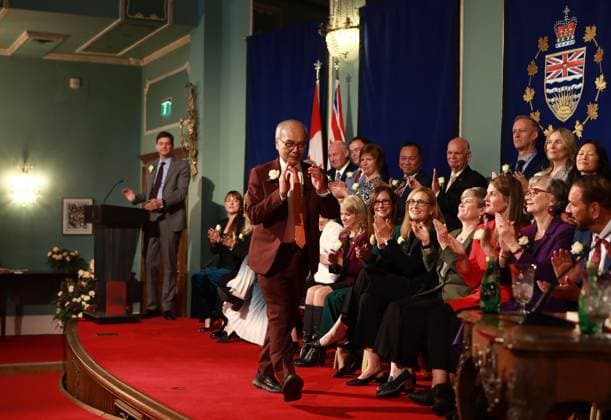 November 18, 2024, Victoria, Bc, CAN: Premier David Eby looks on as Minister for Citizens Services George Chow during the swearing-in ceremony at Government House in Victoria, Monday, Nov. 18, 2024. Victoria CAN  - ZUMAc35_ 20241118_zaf_c35_128 Copyright: xChadxHipolitox