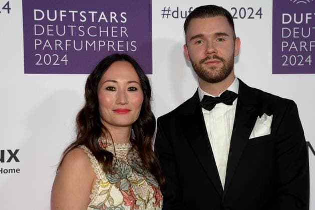 German Perfume Award Duftstars on 21 11 2024 at the Rheinterrasse in Düsseldorf The German Perfume Award Duftstars ceremony will take place on 21 11 2024 at the Rheinterrasse in Düsseldorf Sophia Schneider, left and Niklas Hirsch Influencer xJFx
