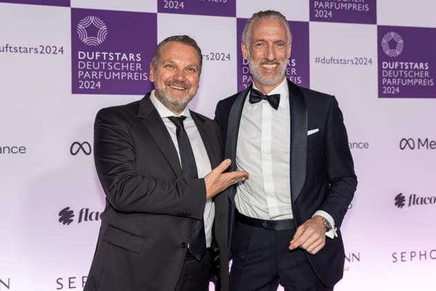 vl Udo Heuser, CEO Nobilis Group Fragrance Foundation with Andreas Fuhlisch, Managing Director VKE Kosmetikverband Fragrance Foundation DUFTSTARS 2024 German Fragrance Award Presentation of the German Fragrance Award DUFTSTARS by the Fragrance Foundation on 21 11 2023, Rheinterrassen, Duesseldorf