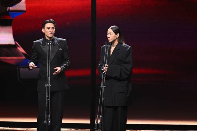 61st Taiwan Film Golden Horse Awards TAIPEI, CHINA - NOVEMBER 24, 2024 - Actors receive trophies at the 61st Taiwan Film Golden Horse Awards in Taipei, Taiwan province, China, Nov 24, 2024. Taipei Taiwan China  Copyright: xCFOTOx i1732415766364