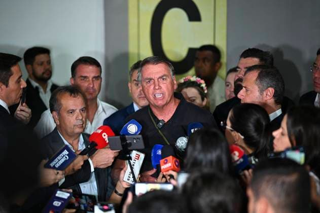 News Themen der Woche KW48 News Bilder des Tages BRASÍLIA, DF - 25.11.2024: BOLSONARO FALA COM A IMPRENSA EM BRASÍLIA - On Monday (25) former President Jair Bolsonaro speaks to the press after arriving at Brasília airport. Bolsonaro will meet with lawyers to discuss his defense strategy due to the indictment for attempted coup. x2656366x  TonxMolina