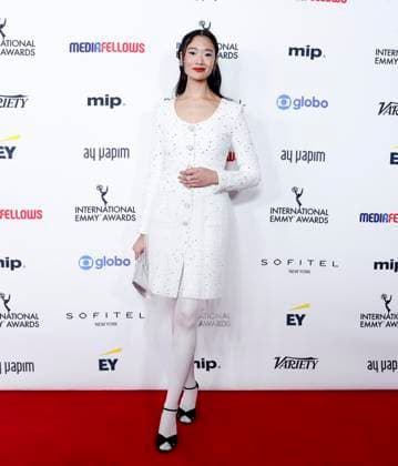 Chutimon Chuengcharoensukying arrives on the red carpet at the 52nd International Emmy Awards at New York Hilton Midtown in New York City on Monday, November 25, 2024.  NYP20241125102 JohnxAngelillo