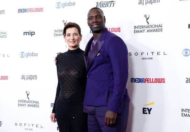 Sidonie Dumas and Omar Sy arrive on the red carpet at the 52nd International Emmy Awards at New York Hilton Midtown in New York City on Monday, November 25, 2024.  NYP20241125154 JohnxAngelillo