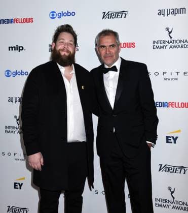 November 25, 2024, New York, Ny, United States: Joe Pearlman and Duncan Coates attend the 52nd International Emmy Awards at New York Hilton in New York. November 25, 2024. New York United States - ZUMAp281 20241125_zea_p281_083 Copyright: xPhotoxImagexPressx