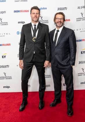 November 25, 2024, New York, New York, USA: Maarten Millen and Olivier Goris attend International Emmy Awards at Hilton Times Square Hotel in New York on November 25, 2024 New York USA - ZUMAr339 20241125_znp_r339_043 Copyright: xLevxRadinx