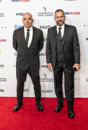 November 25, 2024, New York, New York, USA: Manuel Canibe and Jose Nacif attend International Emmy Awards at Hilton Times Square Hotel in New York on November 25, 2024 New York USA - ZUMAr339 20241125_znp_r339_044 Copyright: xLevxRadinx