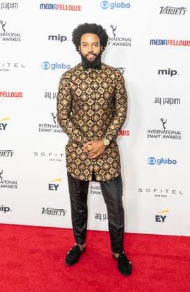 November 25, 2024, New York, New York, USA: Denim Richards attends International Emmy Awards at Hilton Times Square Hotel in New York on November 25, 2024 New York USA - ZUMAr339 20241125_znp_r339_059 Copyright: xLevxRadinx