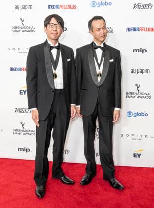 November 25, 2024, New York, New York, USA: Manabu Ito and Koji Sakabe attend International Emmy Awards at Hilton Times Square Hotel in New York on November 25, 2024 New York USA - ZUMAr339 20241125_znp_r339_069 Copyright: xLevxRadinx