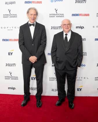 November 25, 2024, New York, New York, USA: David E. Kelly and Michael Pressman attend International Emmy Awards at Hilton Times Square Hotel in New York on November 25, 2024 New York USA - ZUMAr339 20241125_znp_r339_131 Copyright: xLevxRadinx