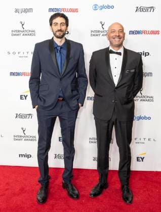 November 25, 2024, New York, New York, USA: Santiago Korovsky and Nicolas Goldar Parodi attend International Emmy Awards at Hilton Times Square Hotel in New York on November 25, 2024 New York USA - ZUMAr339 20241125_znp_r339_137 Copyright: xLevxRadinx