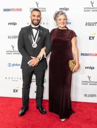 November 25, 2024, New York, New York, USA: Konrad dantas and Tereza Gonzalez attend International Emmy Awards at Hilton Times Square Hotel in New York on November 25, 2024 New York USA - ZUMAr339 20241125_znp_r339_160 Copyright: xLevxRadinx