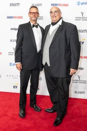 November 25, 2024, New York, New York, USA: Juan Pablo Posada Fernancez and Alexander Marin attend International Emmy Awards at Hilton Times Square Hotel in New York on November 25, 2024 New York USA - ZUMAr339 20241125_znp_r339_163 Copyright: xLevxRadinx