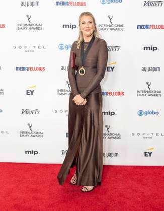 November 25, 2024, New York, New York, USA: Amelia Fisk attends International Emmy Awards at Hilton Times Square Hotel in New York on November 25, 2024 New York USA - ZUMAr339 20241125_znp_r339_166 Copyright: xLevxRadinx