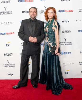 November 25, 2024, New York, New York, USA: Pierre Laugier and Audrey Fleurot attend International Emmy Awards at Hilton Times Square Hotel in New York on November 25, 2024 New York USA - ZUMAr339 20241125_znp_r339_076 Copyright: xLevxRadinx