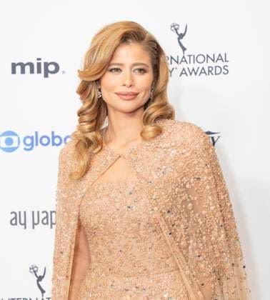 November 25, 2024, New York, New York, USA: Isadora Cruz wearing dress by Elie Saab attends International Emmy Awards at Hilton Times Square Hotel in New York on November 25, 2024 New York USA - ZUMAr339 20241125_znp_r339_085 Copyright: xLevxRadinx