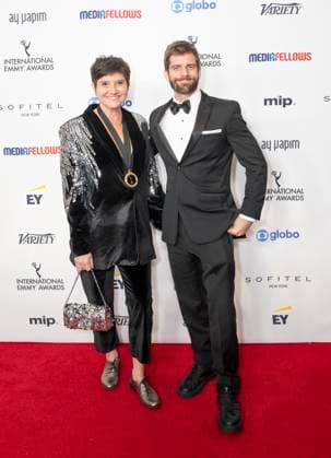 November 25, 2024, New York, New York, USA: Deca Farroco and Lucca Messer attend International Emmy Awards at Hilton Times Square Hotel in New York on November 25, 2024 New York USA - ZUMAr339 20241125_znp_r339_088 Copyright: xLevxRadinx