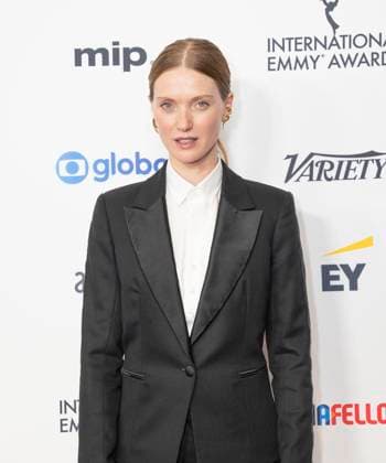 November 25, 2024, New York, New York, USA: Fleur Geffrier wearing suit by Marc-Antoine Barrois attends International Emmy Awards at Hilton Times Square Hotel in New York on November 25, 2024 New York USA - ZUMAr339 20241125_znp_r339_114 Copyright: xLevxRadinx