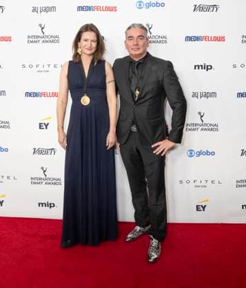 November 25, 2024, New York, New York, USA: Martine Tromp and Mrac Dik attend International Emmy Awards at Hilton Times Square Hotel in New York on November 25, 2024 New York USA - ZUMAr339 20241125_znp_r339_120 Copyright: xLevxRadinx