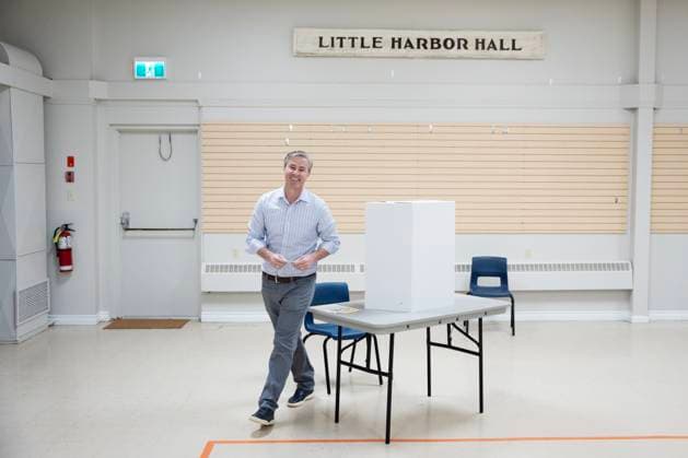 November 26, 2024, Pictou East, Ns, Canada: Nova Scotia Progressive Conservative Leader Tim Houston prepares to cast his ballot on Election Day in his constituency of Pictou East in Little Harbour, N.S., Tuesday, Nov. 26, 2024. Pictou East Canada  - ZUMAc35_ 20241126_zaf_c35_045 Copyright: xDarrenxCalabresex