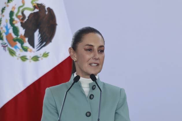 Claudia Sheinbaum Pardo, President of Mexico, speaks during the National Agreement for the Human Right to Water and Sustainability, held at the Ecological Park of Xochimilco. on November 25, 2024 in Mexico City, Mexico. Mexico City Mexico - ZUMAe321 20241125_zia_e321_001 Copyright: xCarlosxSantiagox