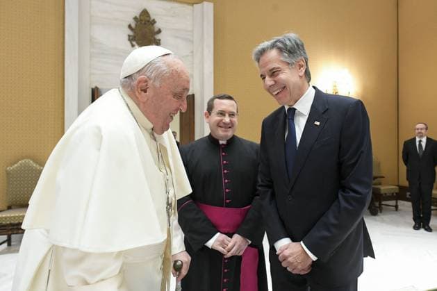 News Themen der Woche KW48 Bilder des Jahres 2024, News 11 November News Bilder des Tages Pope Francis Receives Antony Blinken - Vatican Pope Francis during a meeting with US Secretary of State Antony Blinken at the Vatican on November 27, 2024. Photo by Vatican Mediia Catholic Press Photo IPA ABACAPRESS.COM Vatican City Vatican (or Holy See)  Copyright: xIPA ABACAx