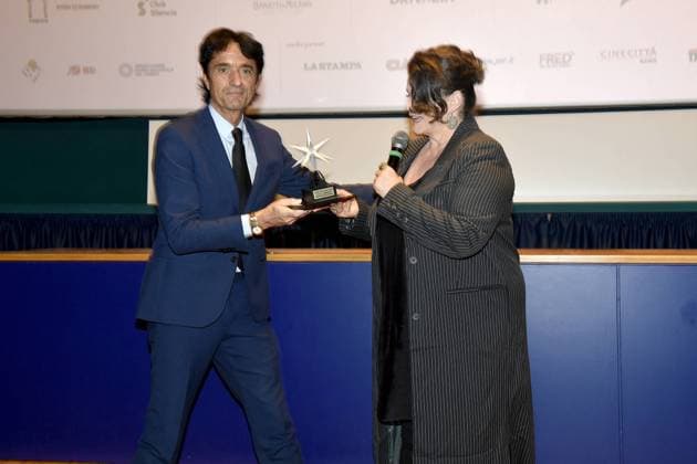 Turin: 42nd Turin Film Festival. Cinema Massimo. Red Carpet for the award La stella della Mole to Julia Ormond. In the photo: Giulio Base, Julia Ormond  Copyright: xMaurizioxD Avanzox xipa-agency.nx xDxAvanzo xMangiarottix IPA_Agency_IPA51925586