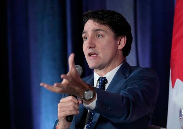 November 28, 2024, Ottawa, On, Canada: Prime Minister Justin Trudeau participates in an arm chair discussion at the Sustainable Finance conference, in Ottawa, Thursday Nov. 28, 2024. Ottawa Canada  - ZUMAc35_ 20241128_zaf_c35_002 Copyright: xAdrianxWyldx