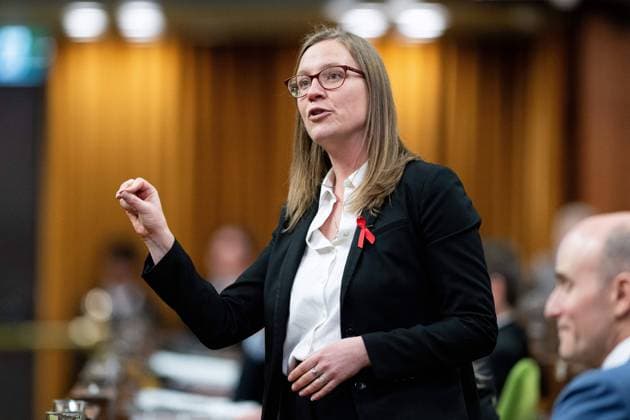 November 28, 2024, Ottawa, On, Canada: Leader of the Government in the House of Commons Karina Gould rises during Question Period in the House of Commons on Parliament Hill in Ottawa, on Thursday, Nov. 28, 2024. Ottawa Canada  - ZUMAc35_ 20241128_zaf_c35_069 Copyright: xSpencerxColbyx