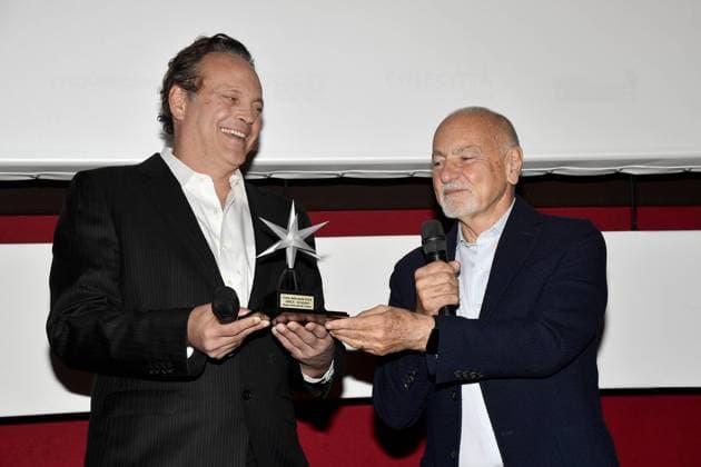 Turin: Turin: 42nd Turin Film Festival. Stella della Mole Award Ceremony to Vince Vaughn. In the photo: Vince Vaughn, Enzo Ghigo Turin  - ZUMAp169 20241129_zea_p169_171 Copyright: xMaurizioxD Avanzox