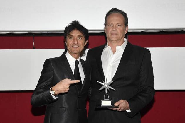 Turin: Turin: 42nd Turin Film Festival. Award ceremony with Stella della Mole to Vince Vaughn. In the photo: Giulio Base, Vince Vaughn Turin  - ZUMAp169 20241129_zea_p169_180 Copyright: xMaurizioxD Avanzox