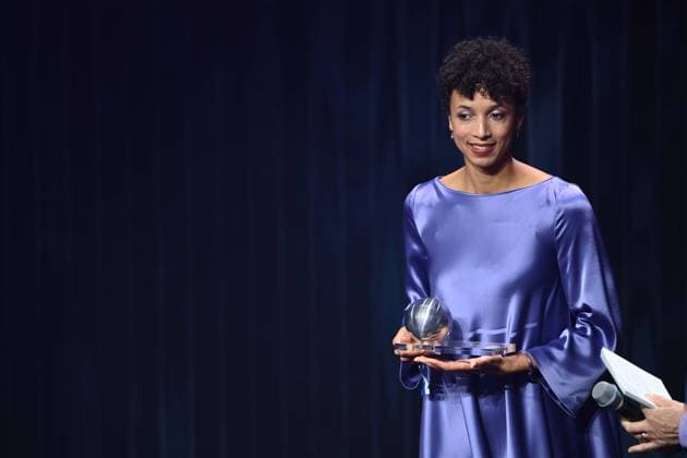 Malaika MIHAMBO, long jumper, receives the honorary prize of the German Sustainability Award, German Sustainability Award ceremony in Duesseldorf on 29 11 2024