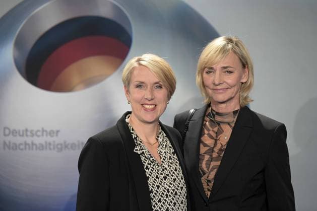German Sustainability Award 2024 on 29 11 2024 at the Maritim Hotel in Düsseldorf Christina Obergföll athlete , left and Heike Drechsler athlete xJFx