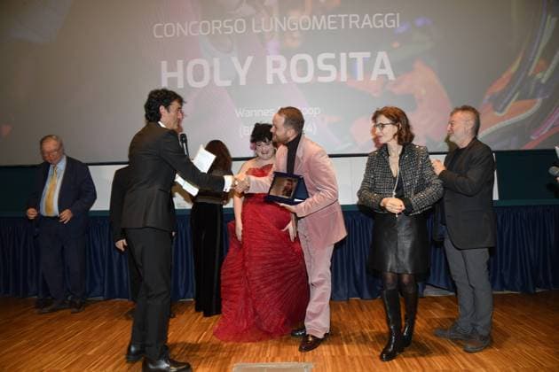 Turin: 42nd Turin Film Festival. Cinema Massimo. Awards Ceremony. In the photo: Holy Rosita and Wannes Destoop  Copyright: xMaurizioxD Avanzox xipa-agency.nx xDxAvanzo xMangiarottix IPA_Agency_IPA51993254
