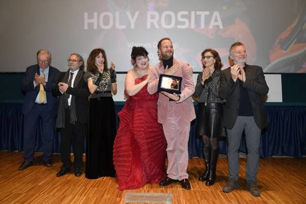 Turin: Turin: 42nd Turin Film Festival. Cinema Massimo. Awards Ceremony. In the photo: Holy Rosita and Wannes Destoop Turin  - ZUMAp169 20241130_zea_p169_488 Copyright: xMaurizioxD Avanzox