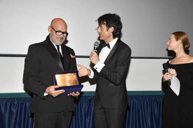 Turin: Turin: 42nd Turin Film Festival. Cinema Massimo. Awards Ceremony. In the photo: Giulio Base, Billy Zane Turin  - ZUMAp169 20241130_zea_p169_496 Copyright: xMaurizioxD Avanzox