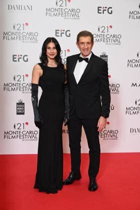 Monte-Carlo Film Festival de la Comedie, Preisverleihung 21st Montecarlo Film Festival - Res Carpet Awards Ceremony. 21st Montecarlo Film Festival - Res Carpet Award Ceremony. In the photo Ezio Greggio, Siria Vendemmiale Monte Carlo  Copyright: xIPA ABACAx