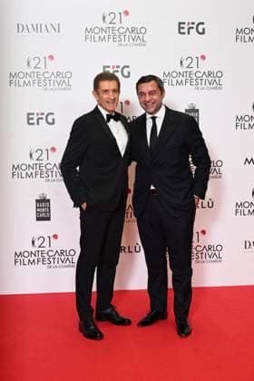Monte-Carlo Film Festival de la Comedie, Preisverleihung 21st Montecarlo Film Festival - Res Carpet Awards Ceremony. 21st Montecarlo Film Festival - Res Carpet Awards Ceremony. In the photo Ezio Greggio, Giorgio Damiani Monte Carlo  Copyright: xIPA ABACAx