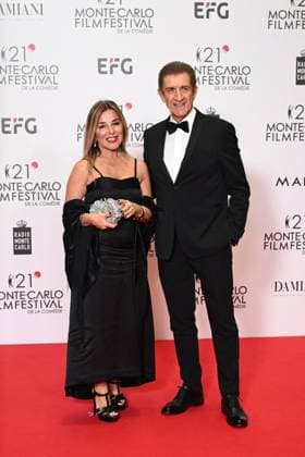 Monte-Carlo Film Festival de la Comedie, Preisverleihung 21st Montecarlo Film Festival - Res Carpet Awards Ceremony. 21st Montecarlo Film Festival - Res Carpet Award Ceremony. In the photo Ezio Greggio, Manuela Ruosi Monte Carlo  Copyright: xIPA ABACAx