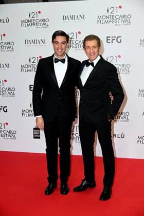 Monte-Carlo Film Festival de la Comedie, Preisverleihung 21st Montecarlo Film Festival - Res Carpet Awards Ceremony. 21st Montecarlo Film Festival - Res Carpet Awards Ceremony. In the photo Ezio Greggio, Gabriele Greggio Monte Carlo  Copyright: xIPA ABACAx