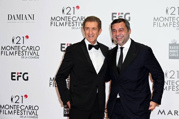 Monte-Carlo Film Festival de la Comedie, Preisverleihung 21st Montecarlo Film Festival - Res Carpet Awards Ceremony. 21st Montecarlo Film Festival - Res Carpet Awards Ceremony. In the photo Ezio Greggio, Giorgio Damiani Monte Carlo  Copyright: xIPA ABACAx