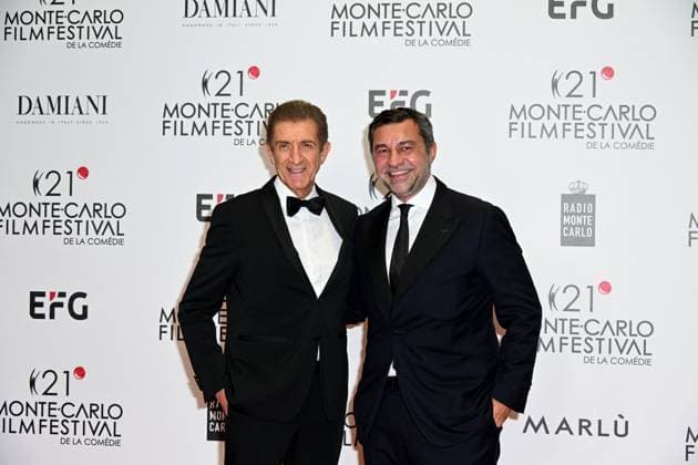Monte-Carlo Film Festival de la Comedie, Preisverleihung 21st Montecarlo Film Festival - Res Carpet Awards Ceremony. 21st Montecarlo Film Festival - Res Carpet Awards Ceremony. In the photo Ezio Greggio, Giorgio Damiani Monte Carlo  Copyright: xIPA ABACAx