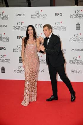 Monte-Carlo Film Festival de la Comedie, Preisverleihung 21st Montecarlo Film Festival - Res Carpet Awards Ceremony. 21st Montecarlo Film Festival - Res Carpet Awards Ceremony. In the photo Elisabetta Gregoraci, Ezio Greggio Monte Carlo  Copyright: xIPA ABACAx