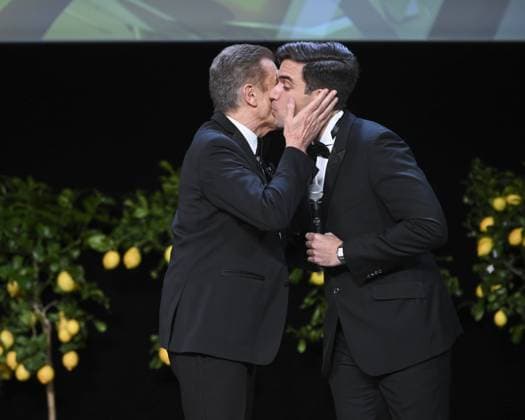 Monte Carlo: Montecarlo, 21st Montecarlo Film Festival - Award Ceremony In the photo: Ezio Greggio, Gabriele Greggio Monte Carlo  - ZUMAp169 20241201_zea_p169_118 Copyright: xManuelexMangiarottix