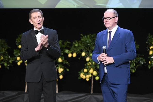 Montecarlo, 21st Montecarlo Film Festival -Award Ceremony Montecarlo, 21st Montecarlo Film Festival - Award Ceremony In the photo: Albert II of Monaco, Ezio Greggio Monte Carlo  Copyright: xIPA ABACAx