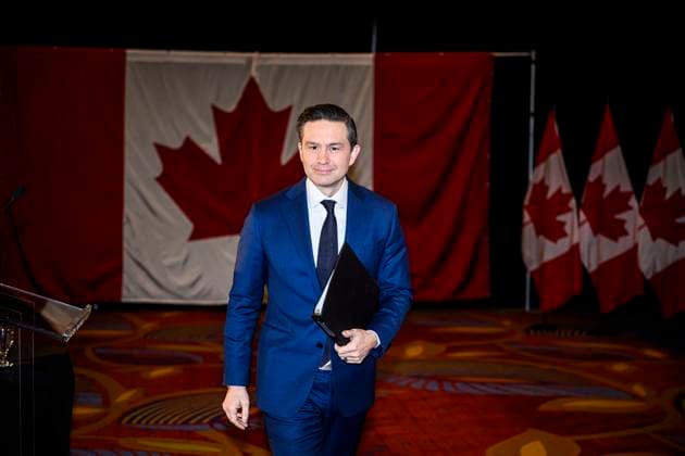 December 1, 2024, Ottawa, On, CANADA: Conservative Leader Pierre Poilievre leaves after speaking at a news conference in a hotel ballroom in Ottawa, on Sunday, Dec. 1, 2024. Ottawa CANADA  - ZUMAc35_ 20241201_zaf_c35_009 Copyright: xJustinxTangx