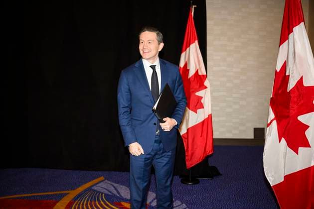 December 1, 2024, Ottawa, On, CANADA: Conservative Leader Pierre Poilievre leaves after speaking at a news conference in a hotel ballroom in Ottawa, on Sunday, Dec. 1, 2024. Ottawa CANADA  - ZUMAc35_ 20241201_zaf_c35_011 Copyright: xJustinxTangx