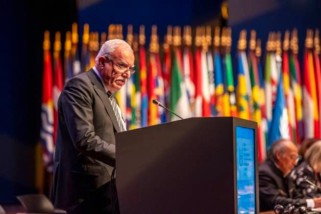 Bilder des Jahres 2024, News 12 Dezember News Themen der Woche KW49 December 2, 2024, The Hague, South Holland, Netherlands: On December 2, 2024, Minister for the State of Palestine and Special Advisor to the President for International Relations, H.E. Mr. RIAD MALKI, addressed the Assembly of States Parties to the Rome Statute. MR. MALKI encouraged continued investigation into the atrocities in Gaza, and the honoring of arrest warrants recently issued by the International Criminal Court for Israeli Prime Minister Benjamin Netanyahu and Minister of Defense Yoav Gallant. The Hague Netherlands - ZUMAp202 20241202_zip_p202_009 Copyright: xJamesxPetermeierx